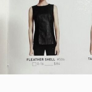 CAbi Faux Leather Sleeveless Top